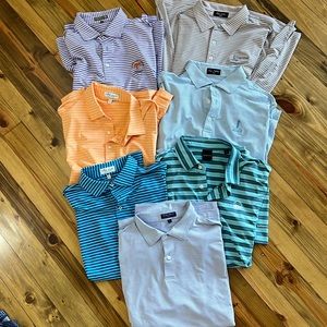 Lot of 7 Mens golf golf shirts all different brands